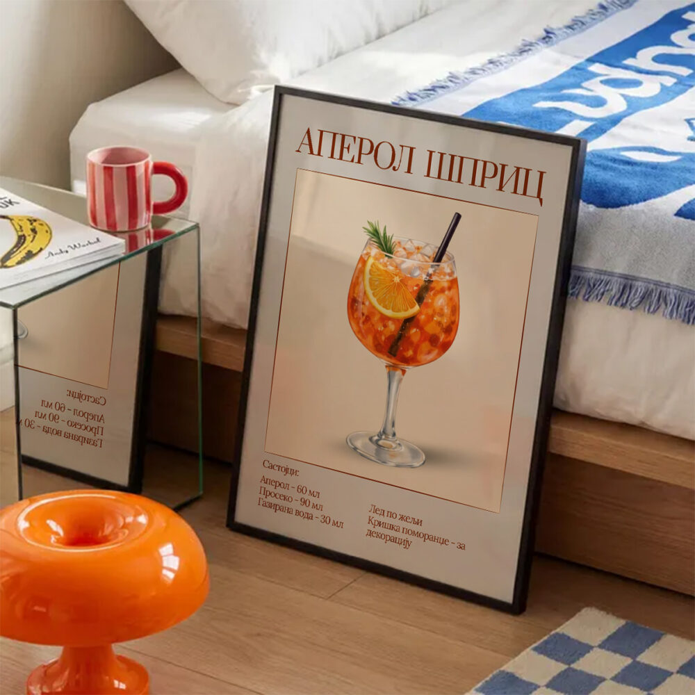 Poster sa receptom za koktel Aperol špric
